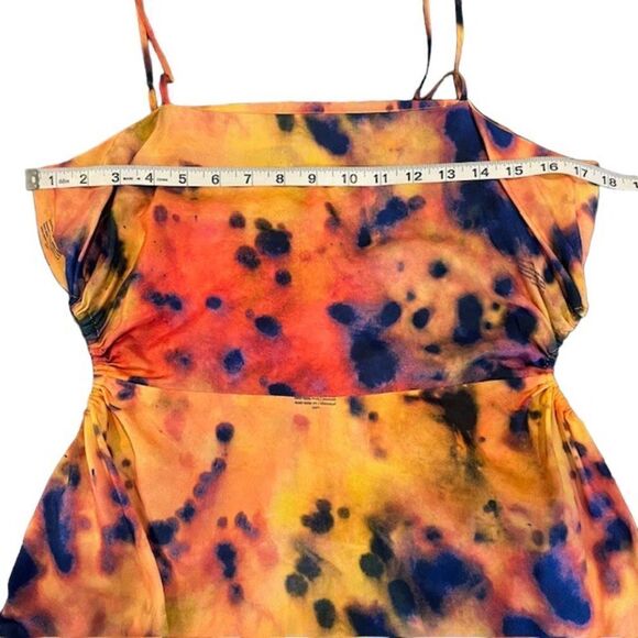 Rokh Women's Orange Tie Dye Open Side Spaghetti Strap Top Size 10 (FR42) - Picture 11 of 12